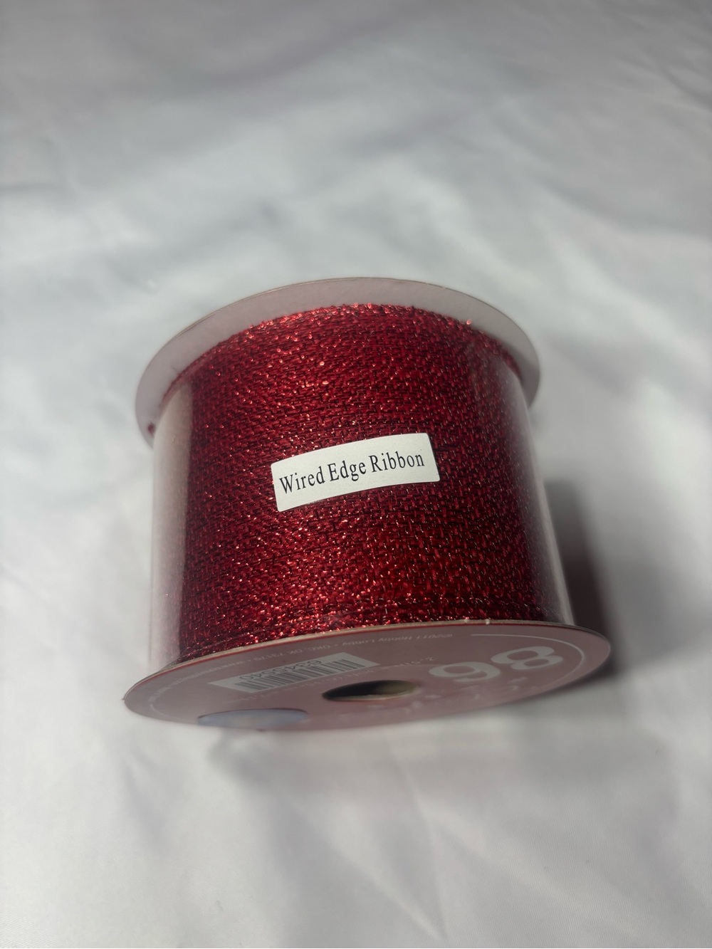 New Red Metallic Christmas Ribbon Roll 2.5” x 30’